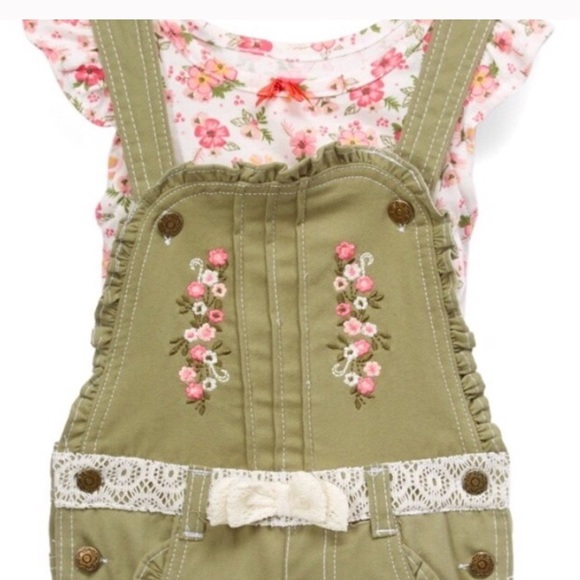 ▪️Secret Garden Shortalls Set in Khaki - Picture 2 of 3